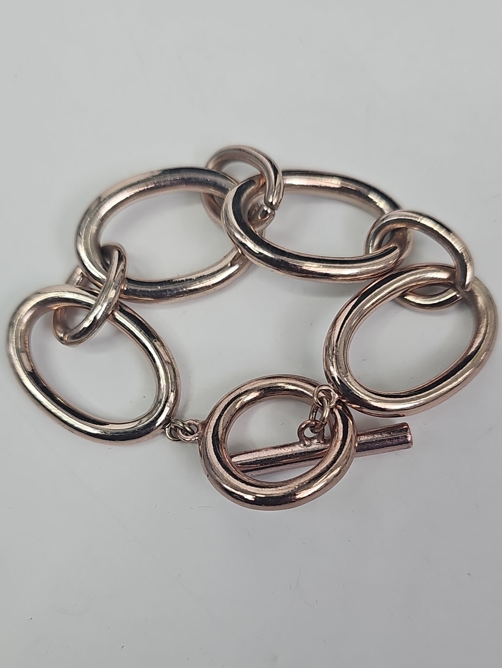 Chico's Rose Gold Chain Link Bracelet with Toggle Clasp